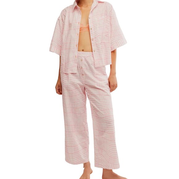 Free People Other - Free People Cotton Checkered PJ Set